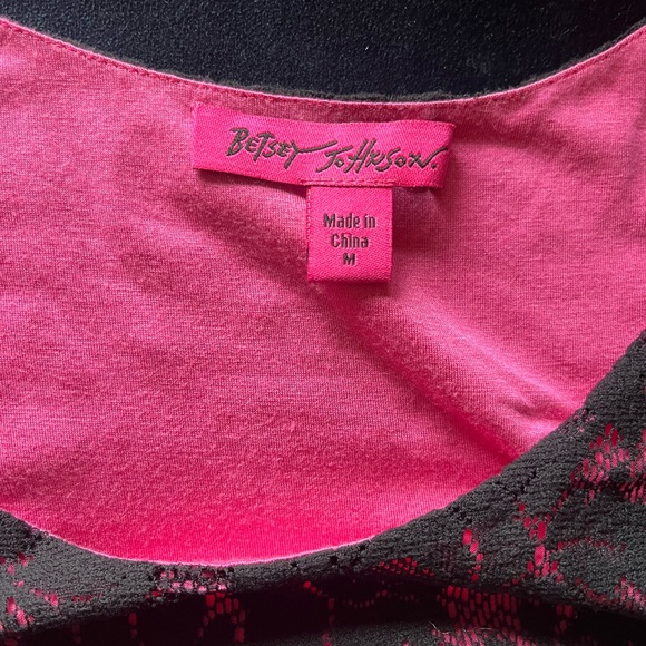 Vintage betsy johnson dress, late 90’s. Black with pink detail. Size M - Picture 6 of 9